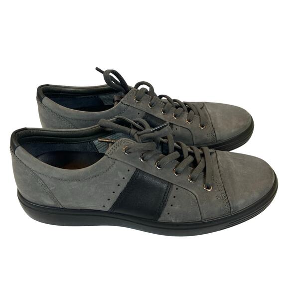 Ecco Men's GrayCasual Lace Up Sneakers Low Top Leather Size 9